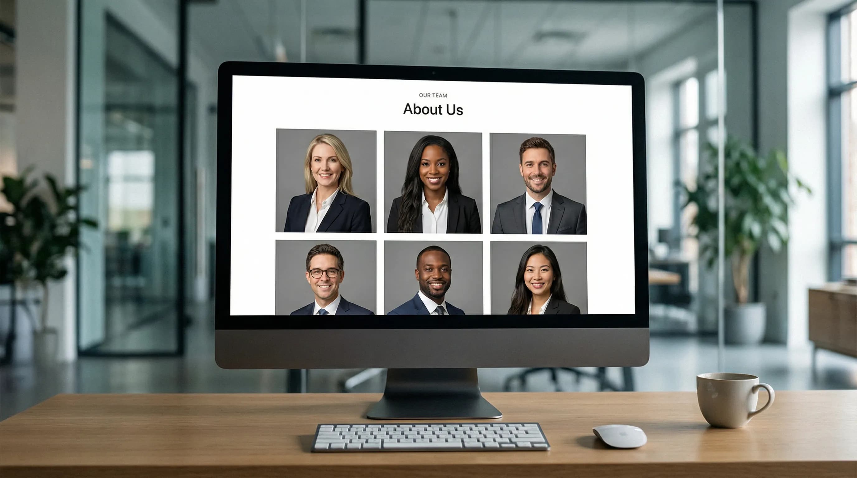 Consistent corporate team headshots in professional style