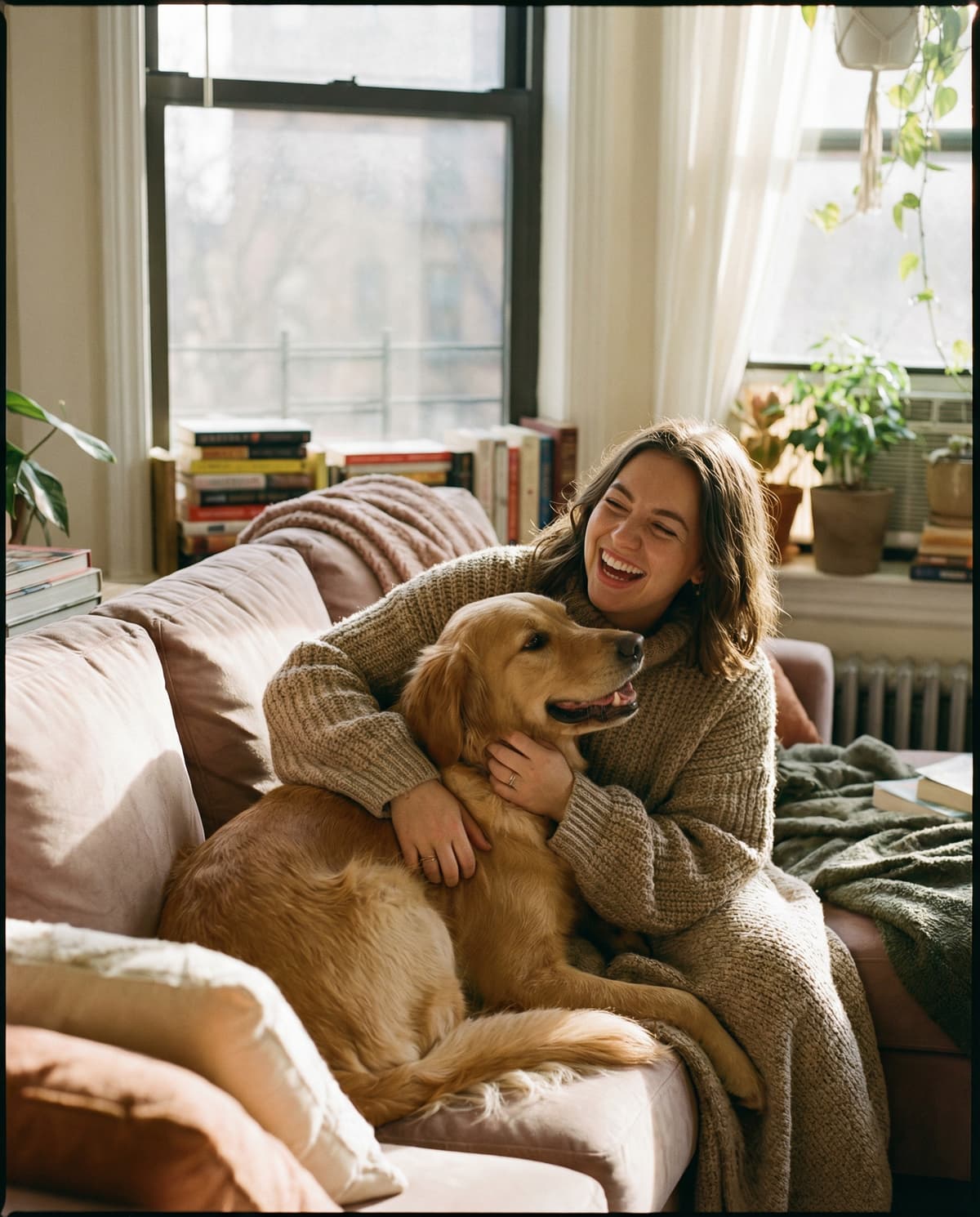 Cozy home with dog