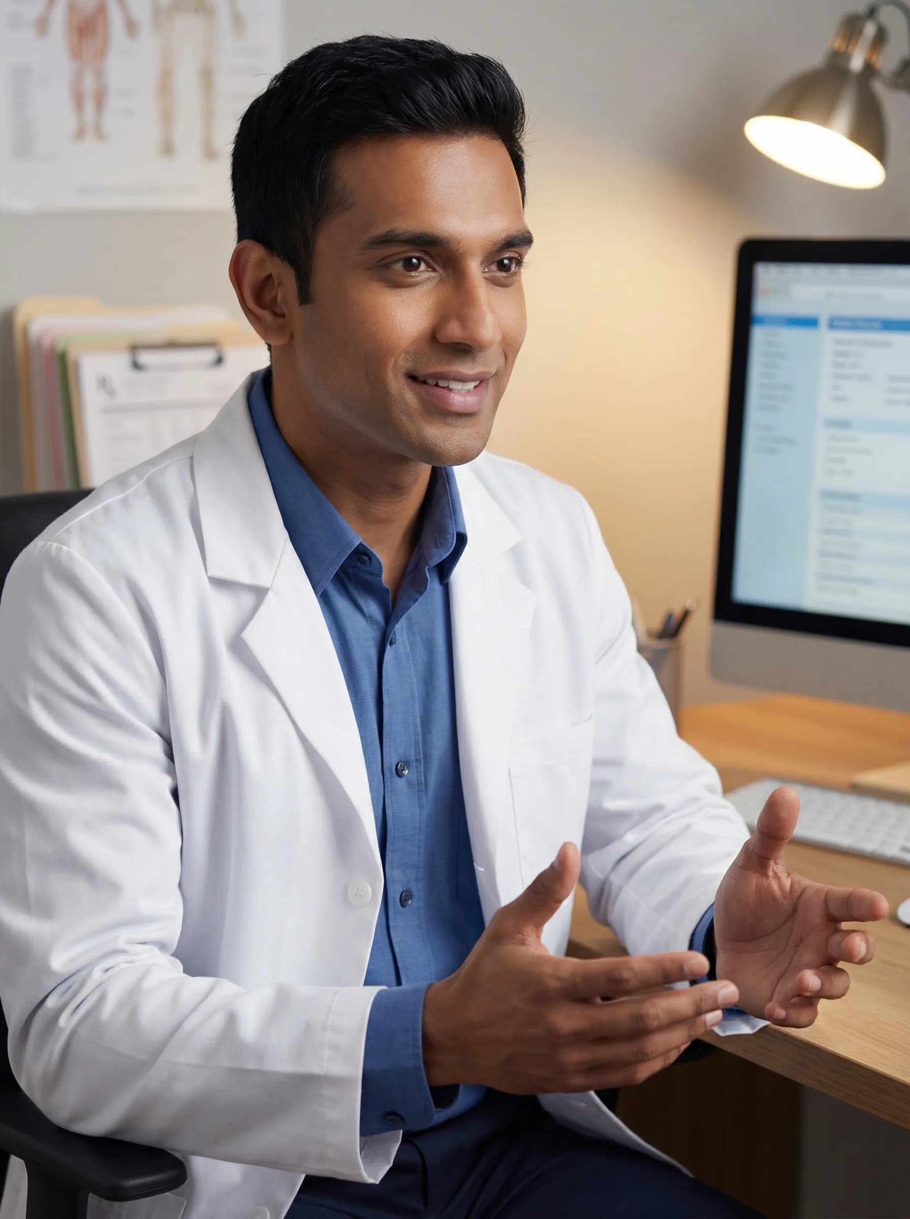 Doctor in patient consultation setting