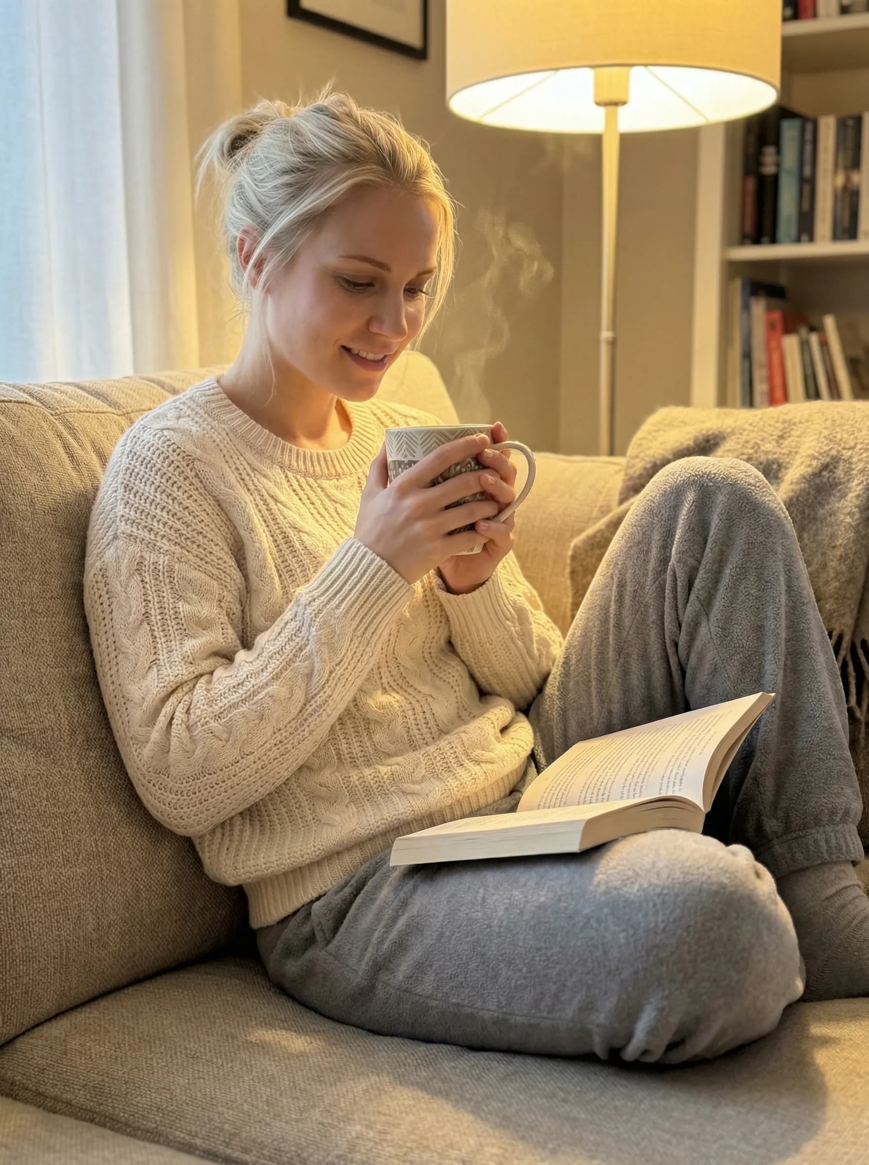 Walking on sandy beach at golden hour