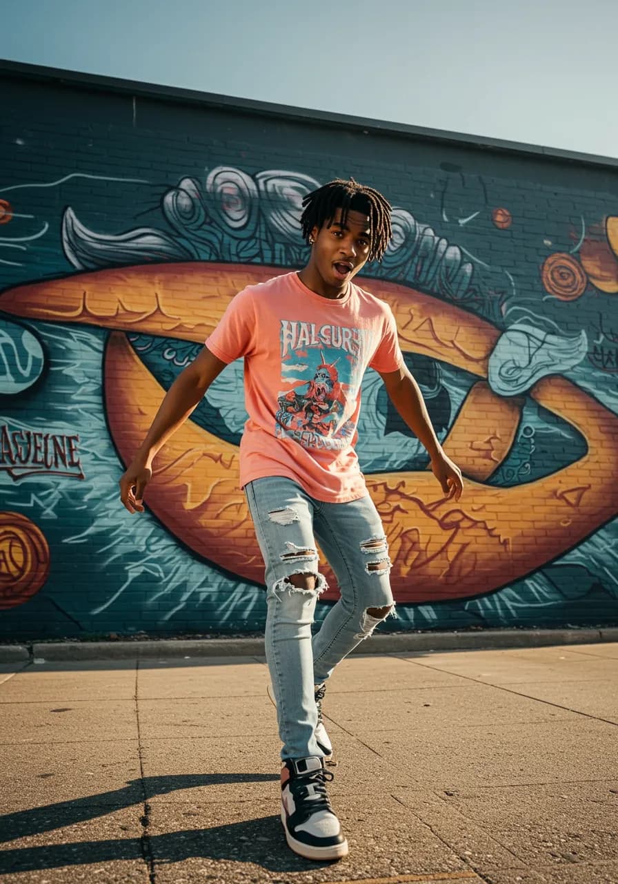 AI influencer creating social media content