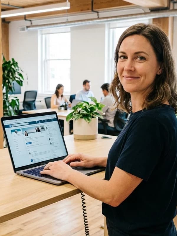 Professional LinkedIn banner photo example showing clean branding