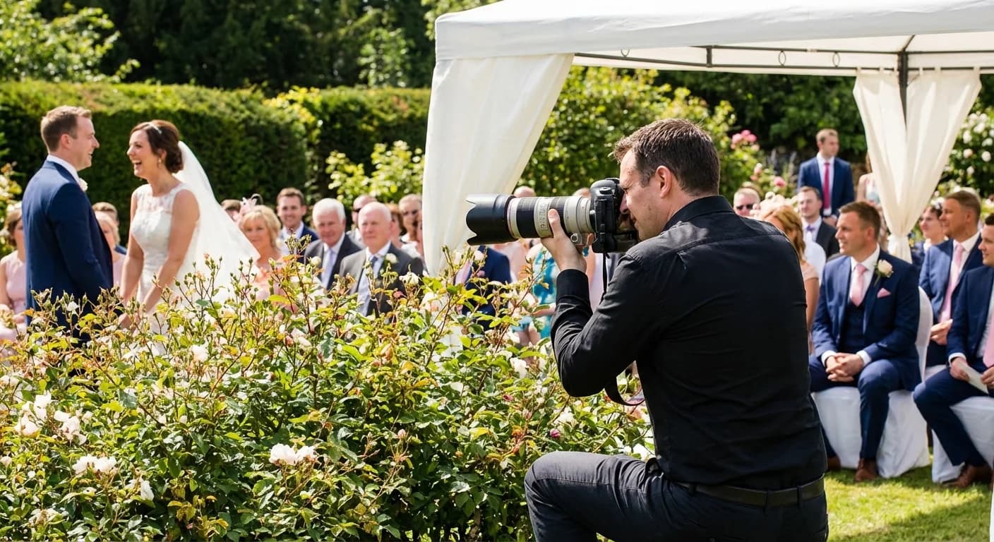 Wedding photographer capturing ceremony