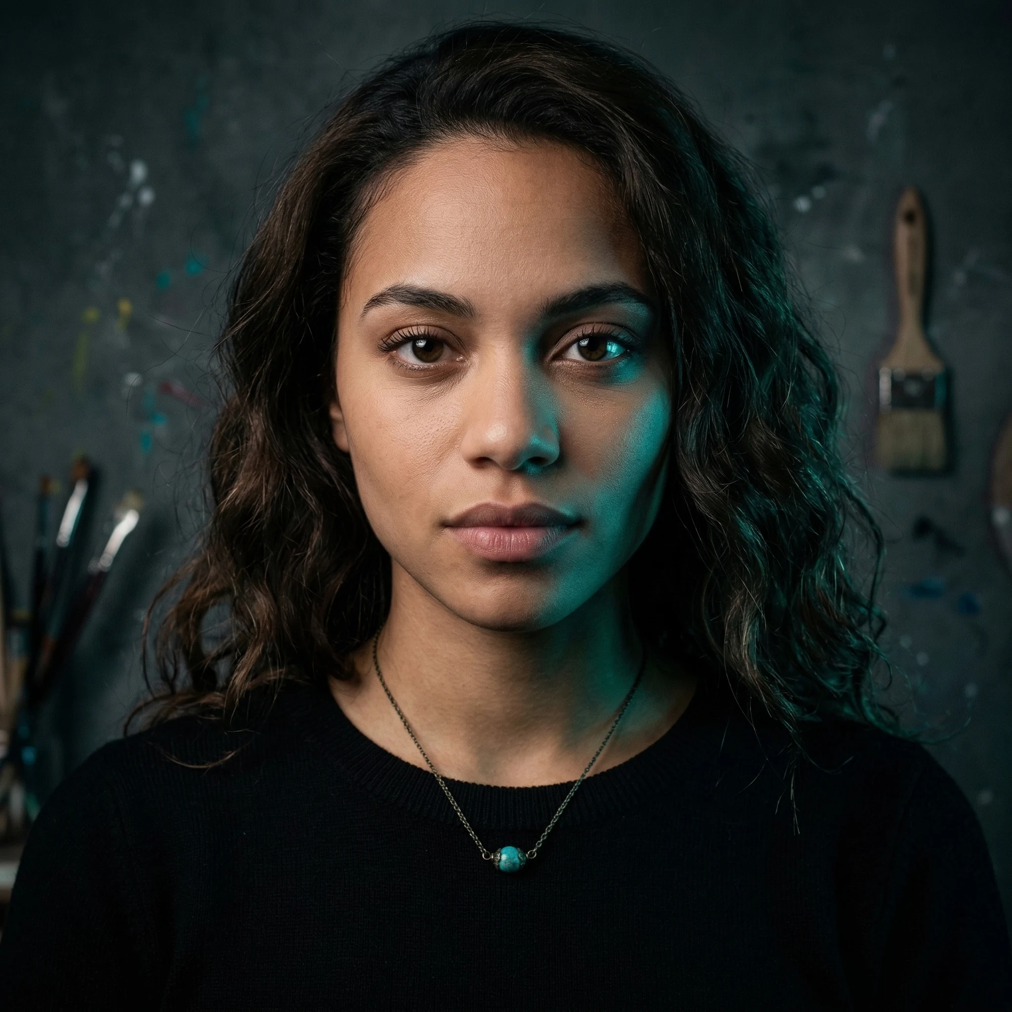 Instagram profile image example with moody artistic lighting and vivid accent colors